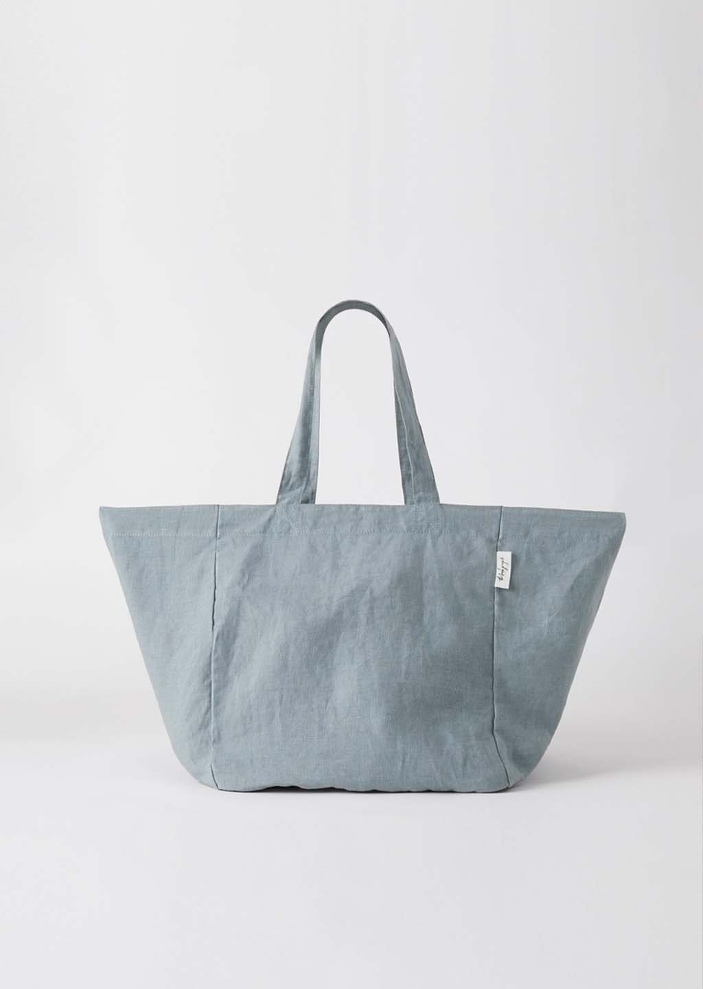 the beach people 100% LINEN トートバッグ グレー LinenToteBag_SlateBlue_TBP_102